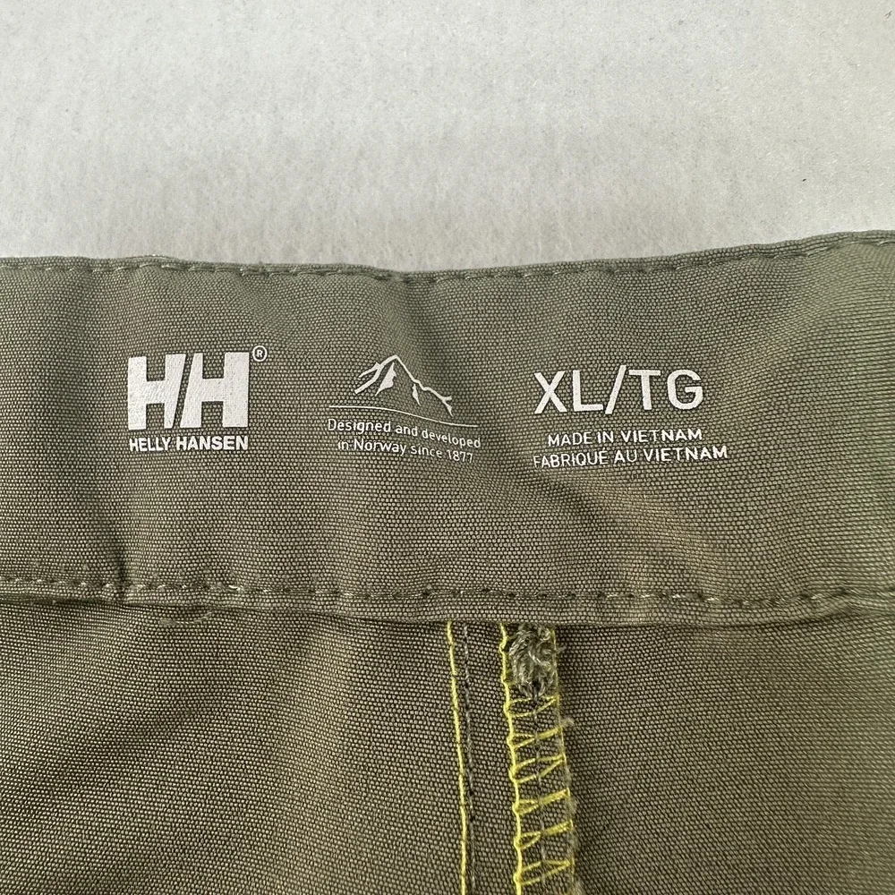 Helly Hansen Board Shorts Mens XL Green Yellow Geometric Surf Swim Trunks UPF 50